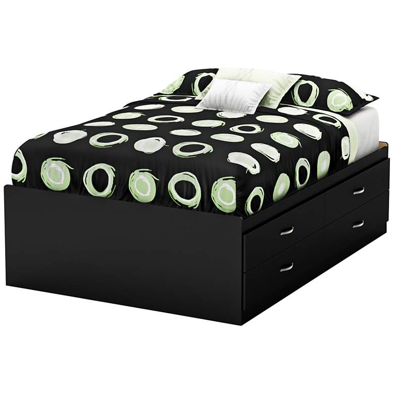 Image 1 Step One Collection Pure Black Full Captain Bed