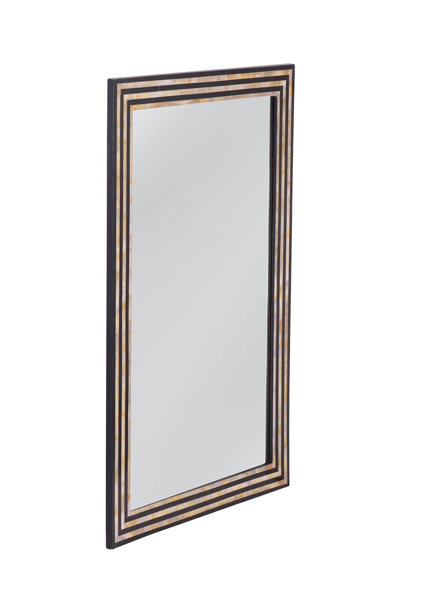 Image 2 Stepford 30"W x 44"H Black & Cream Wall Mirror more views