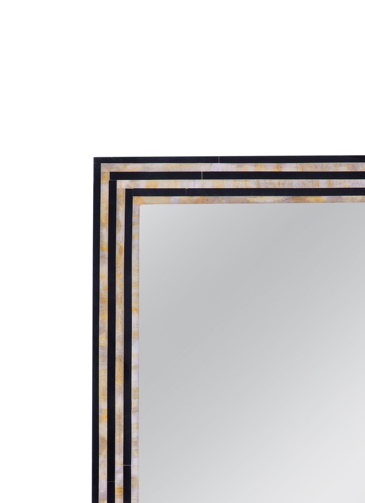 Image 3 Stepford 30"W x 44"H Black & Cream Wall Mirror more views