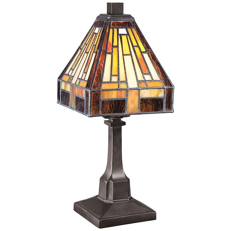 Image 2 Stephen 12 inchH Vintage Bronze Tiffany Style Accent Table Lamp