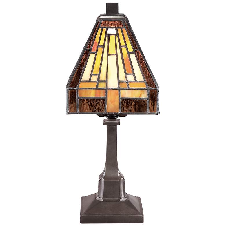 Image 3 Stephen 12 inchH Vintage Bronze Tiffany Style Accent Table Lamp more views