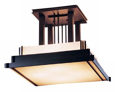 Image 3 Steppe 17.1" Wide Large Black Semi-Flush With White Art Glass Shade