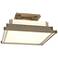 Steppe 17.1" Wide Small Soft Gold Semi-Flush With Ivory Art Glass Shad