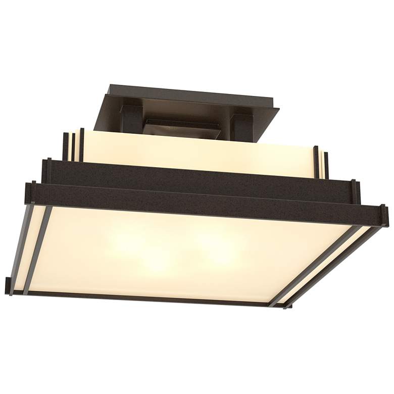 Image 1 Steppe 17" Wide Oil-Rubbed Bronze Square Ceiling Light