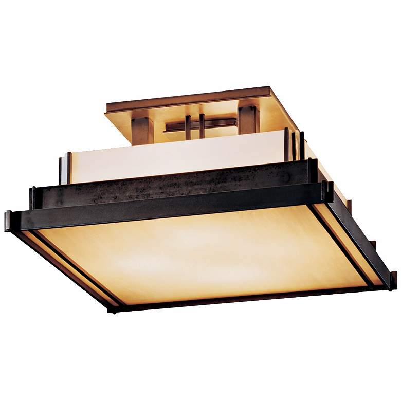 Image 1 Steppe Collection Dark Smoke 17 1/4 inch Wide Ceiling Light