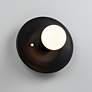 2_Stepped Discus 8" High Carbon Matte Black Wall Sconce