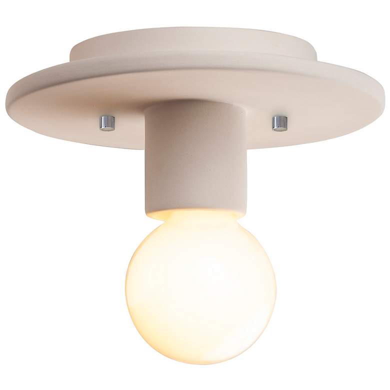 Image 3 Stepped Discus 8" Wide Bisque Ceramic Ceiling Light more views