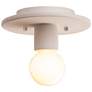 3_Stepped Discus 8" Wide Bisque Ceramic Ceiling Light more views