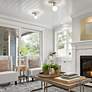 4_Stepped Discus 8" Wide Bisque Ceramic Ceiling Light more views
