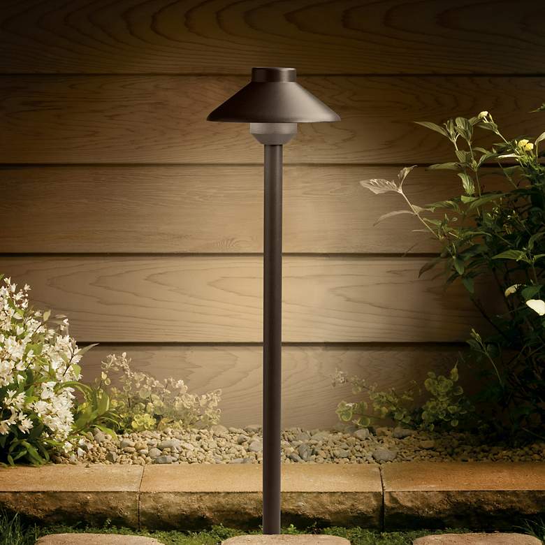 Image 1 Stepped Dome 22 1/2"H Textured Bronze LED Low Voltage Path Light