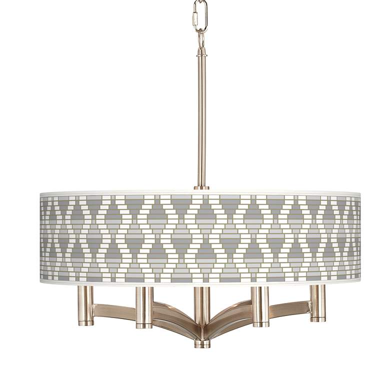 Image 1 Stepping Out Ava 6-Light Nickel Pendant Chandelier