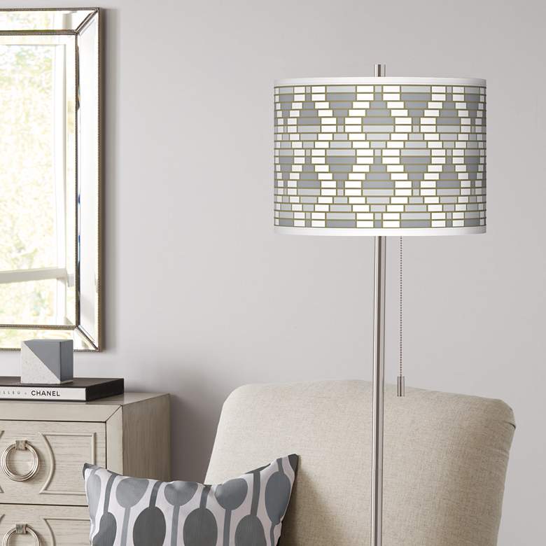 Stepping Out Brushed Nickel Pull Chain Floor Lamp