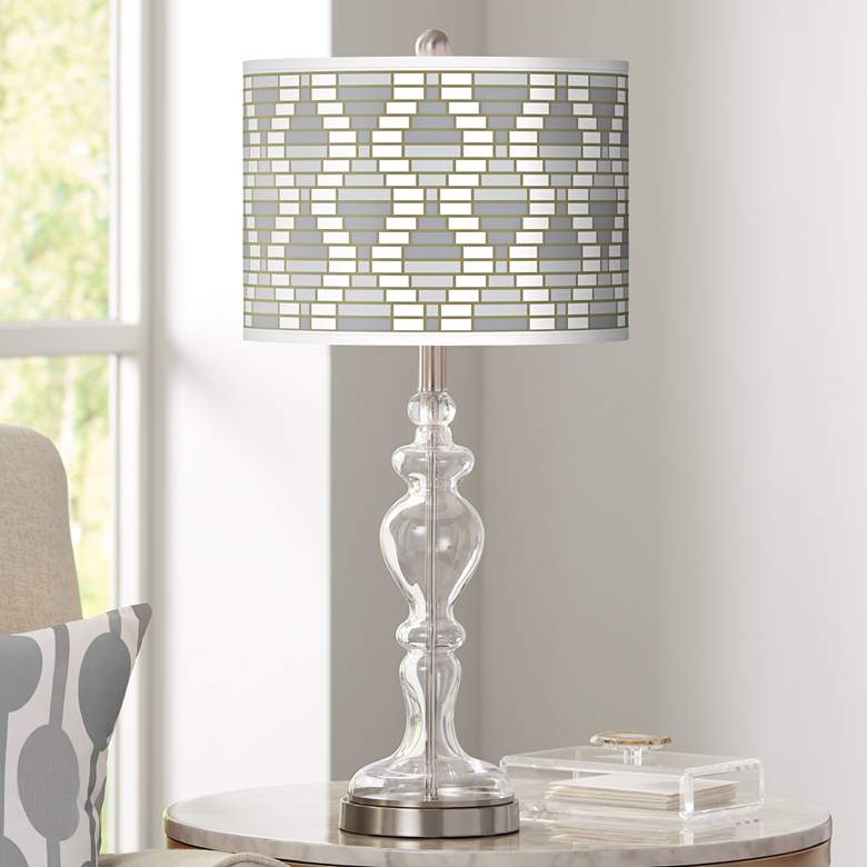 Image 1 Stepping Out Giclee Apothecary Clear Glass Table Lamp