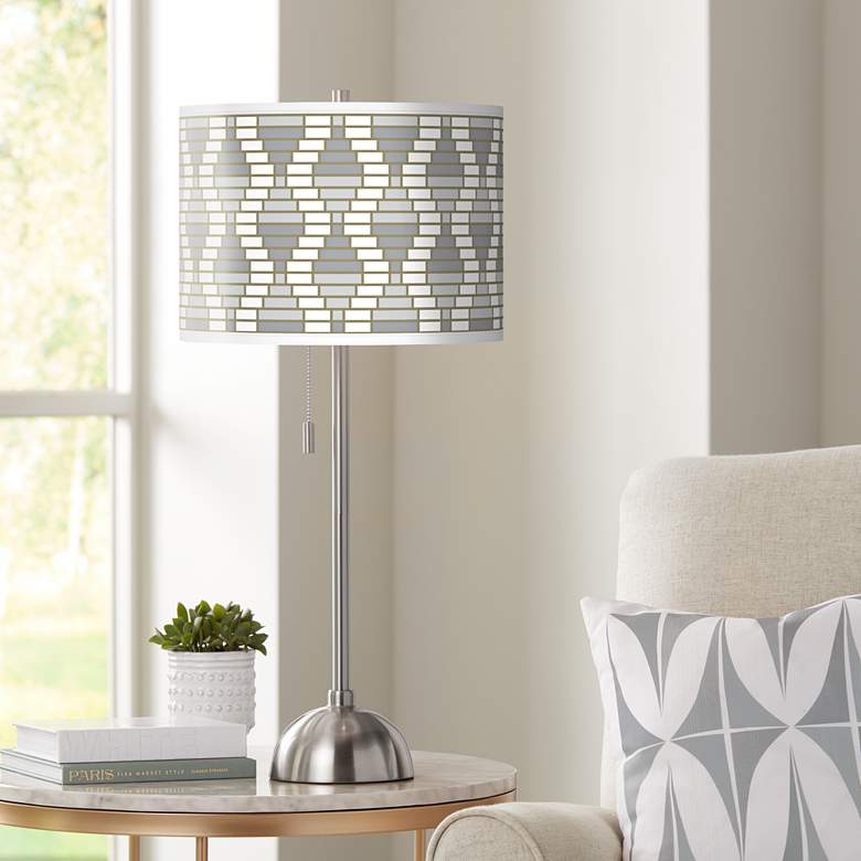 Stepping Out Giclee Brushed Nickel Table Lamp