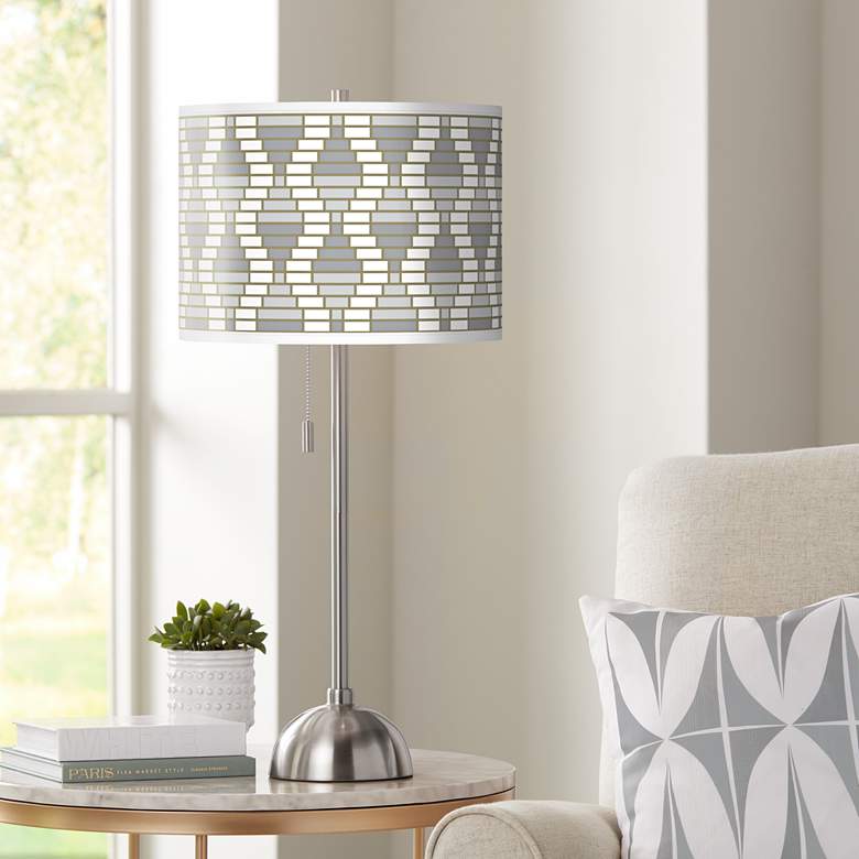 Image 1 Stepping Out Giclee Brushed Nickel Table Lamp
