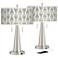 Stepping Out Vicki Brushed Nickel USB Table Lamps Set of 2