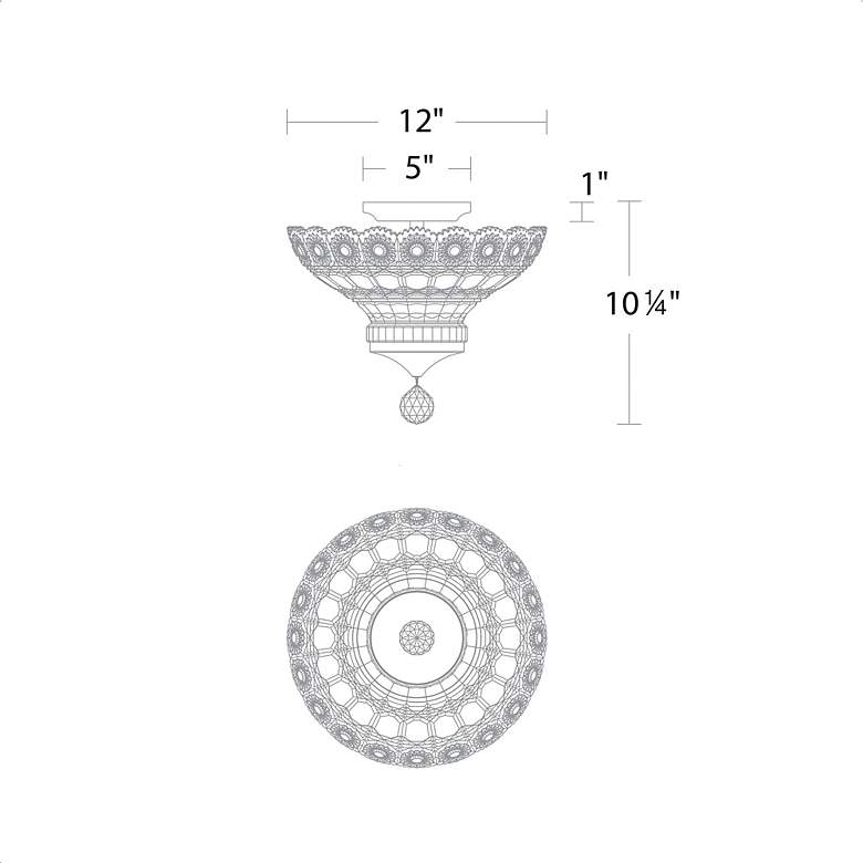 Image 4 Sterling 12" Wide Polished Chrome Clear Crystal 1-Lt Semi-Flush Mt more views