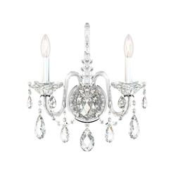 Sterling 2-Light Wall Sconce in Silver with Swarovski Crystal
