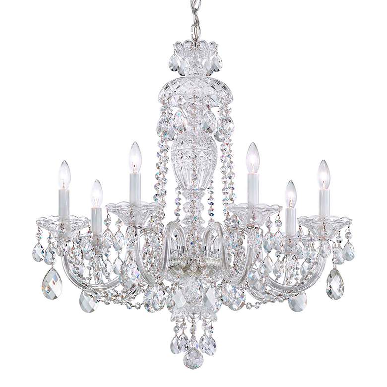 Image 2 Sterling 26"H x 25"W 7-Light Crystal Chandelier in Silver