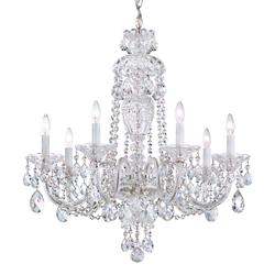 Sterling 26"H x 25"W 7-Light Crystal Chandelier in Silver