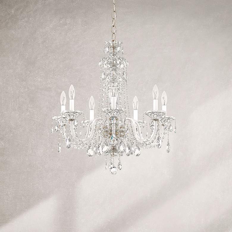 Image 1 Sterling 26"H x 25"W 7-Light Crystal Chandelier in Silver