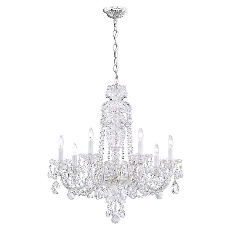 Image 3 Sterling 26"H x 25"W 7-Light Crystal Chandelier in Silver more views