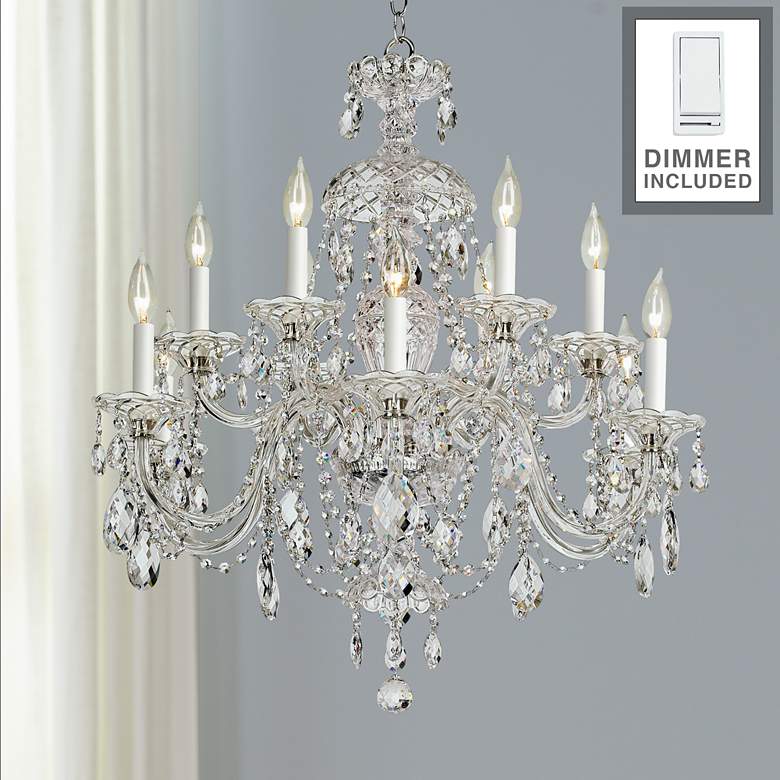 Image 1 Sterling 29 inchW Heritage Crystal Chandelier with Dimmer