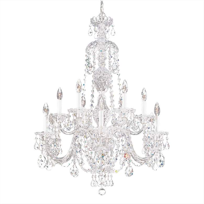 Image 1 Sterling 38"H x 29"W 12-Light Crystal Chandelier in Silver