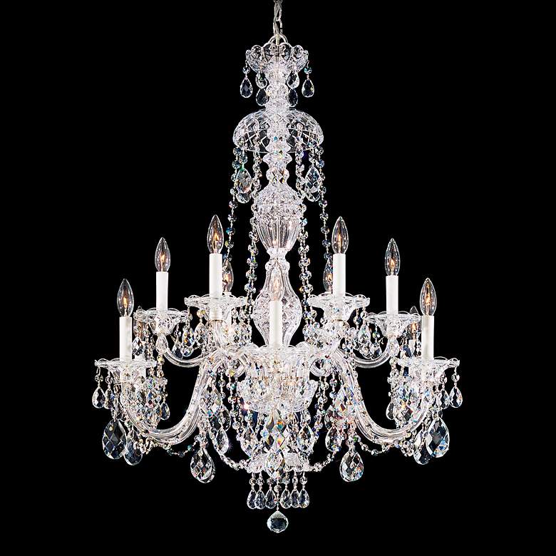 Image 3 Sterling 38"H x 29"W 12-Light Crystal Chandelier in Silver more views