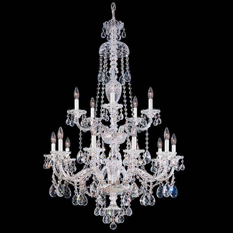 Image 1 Sterling 47"H x 32"W 15-Light Crystal Chandelier in Silver