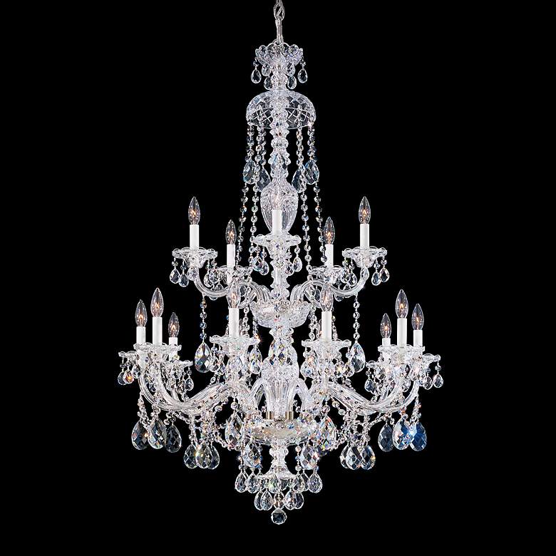 Image 2 Sterling 47"H x 32"W 15-Light Crystal Chandelier in Silver
