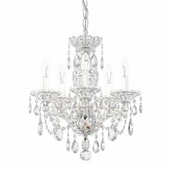 Sterling 5-Light Chandelier in Silver with Swarovski Crystal