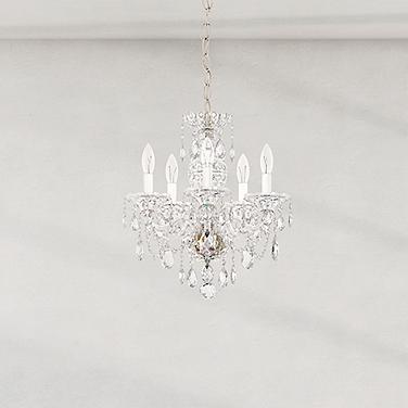 Sterling 5-Light Chandelier in Silver with Swarovski Crystal