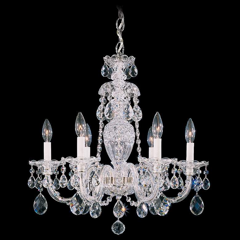 Image 1 Sterling 6-Light Chandelier in Silver with Swarovski Crystal