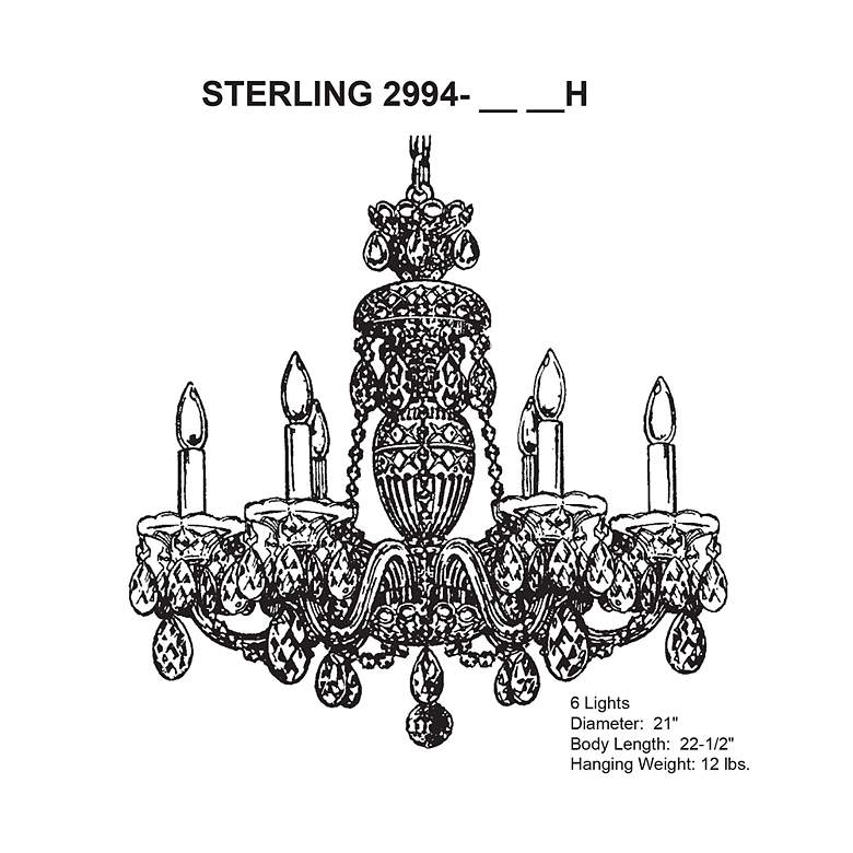 Image 4 Sterling 6-Light Chandelier in Silver with Swarovski Crystal more views