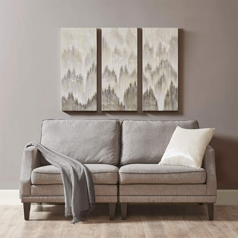 Image 1 Sterling Mist 35 inch High 3-Piece Canvas Wall Art Set