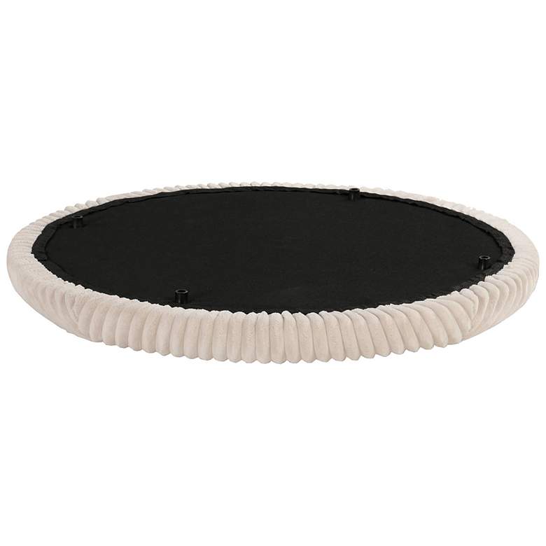 Image 6 Stern Beige Pink Chenille Corduroy Round Storage Ottoman more views