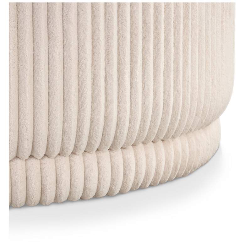 Image 7 Stern Beige Pink Chenille Corduroy Round Storage Ottoman more views