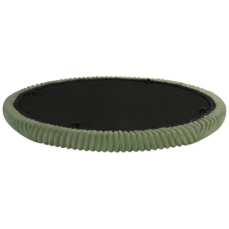 Image 6 Stern Green Chenille Corduroy Round Storage Ottoman more views