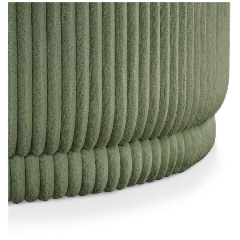 Image 7 Stern Green Chenille Corduroy Round Storage Ottoman more views