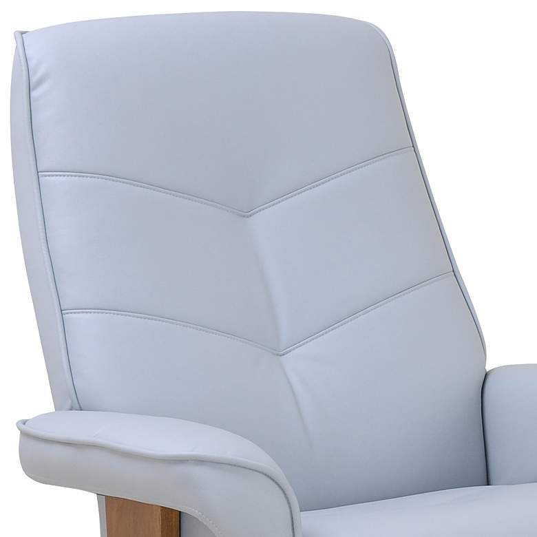 Image 2 Steven Pastel Blue Fabric Swivel Recliner with Ottoman more views