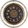 Stewart 23" Wide Distressed Gold and Brown Metal Wall Clock