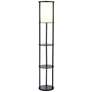1_Stewart Black Round 2-Shelf Floor Lamp