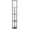 Stewart Black Round 2-Shelf Floor Lamp