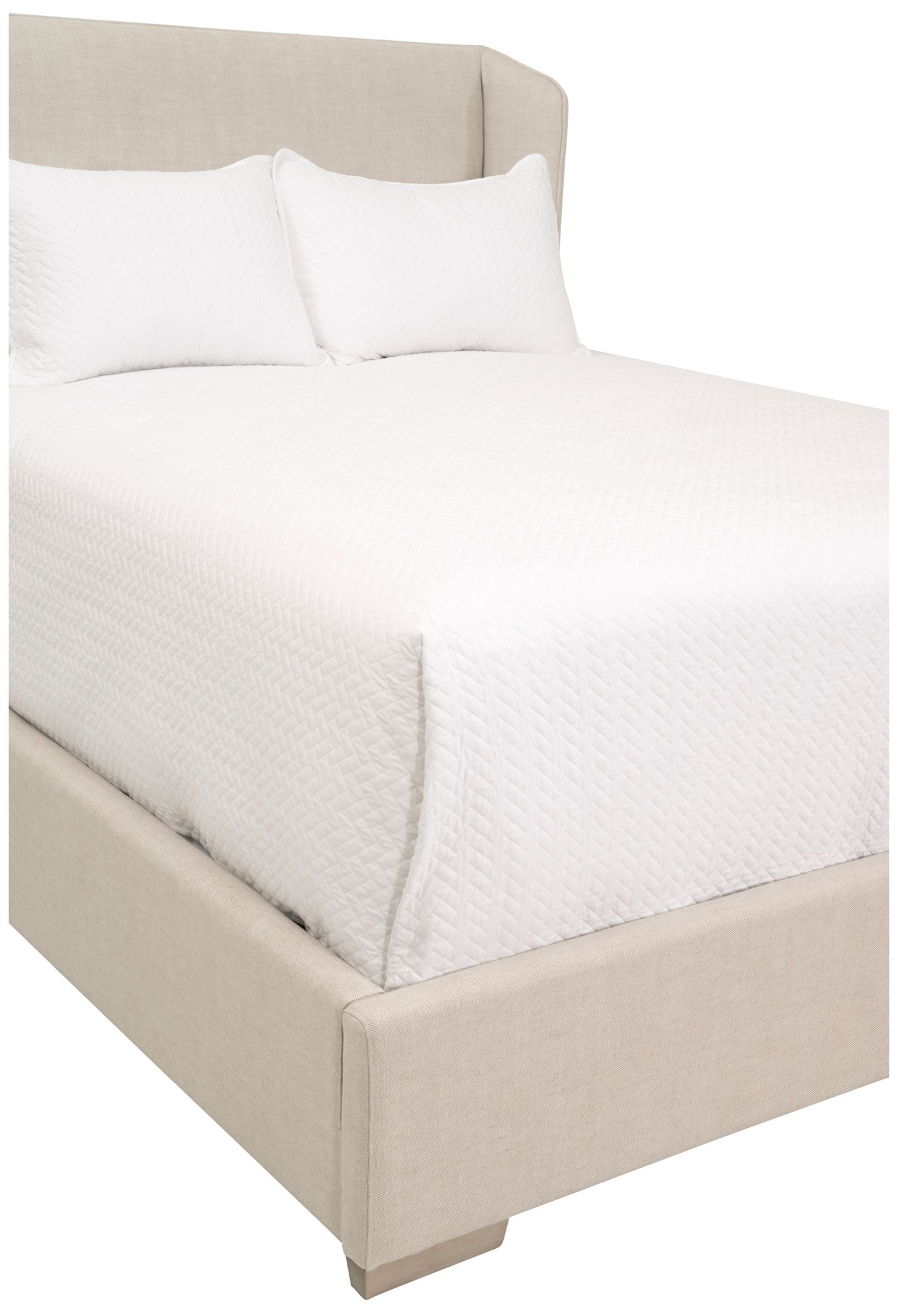 Stewart Queen Bed, Bisque, Natural Gray Oak