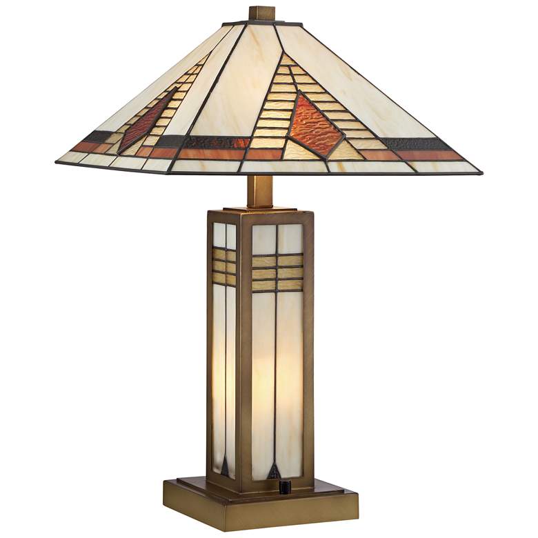 Image 1 Stewart Tiffany-Style Mechintosh Night Light Table Lamp