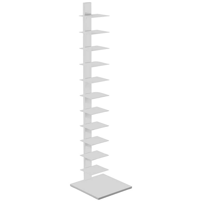 Image 2 Stewartby Spine 15 3/4" Wide White 12-Shelf Tower Shelf