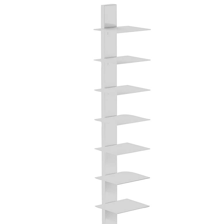 Image 3 Stewartby Spine 15 3/4" Wide White 12-Shelf Tower Shelf more views
