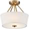 Stiffel 13" Wide Conner Warm Brass Drum Ceiling Light