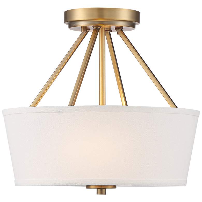 Image 4 Stiffel 13" Wide Conner Warm Brass Drum Ceiling Light more views
